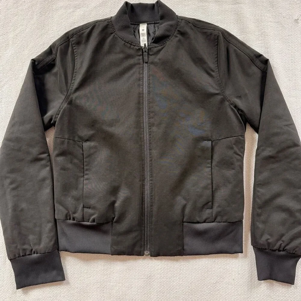 Lululemon Black Bomber Jacket 4 reversible warm fall